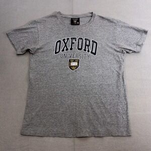 Oxford University T Shirt Men Medium Gray Heather Crest Graphic Tee Short Sleeve